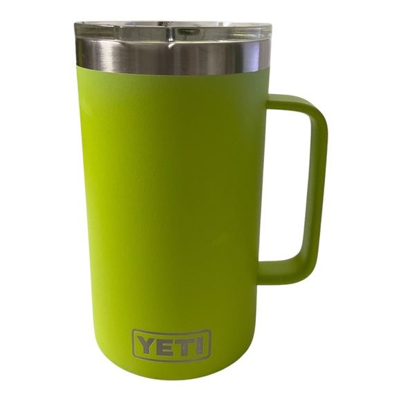 Yeti Chartreuse 24oz Rambler Mug with Wide Handle - Small dent on bottom
